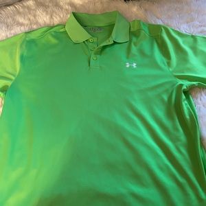 Under Armour shirt sleeve neon green polo
